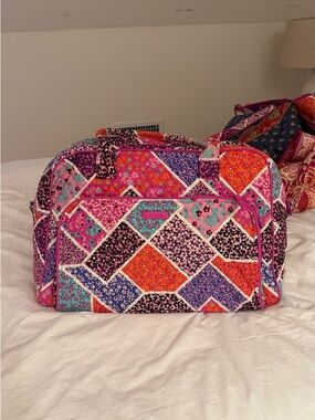 Vera Bradley Triple Compartment Travel Bag -  Floral Fiesta pattern